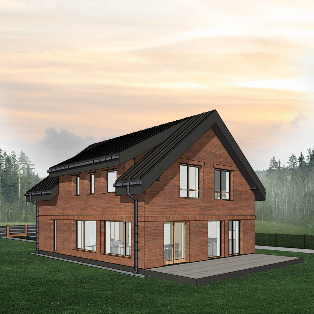 Dom pasywny w krajobrazie podmiejskim