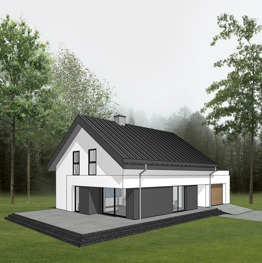 Prosty dom energooszczędny dla rodziny 2+3 | Zabłudów